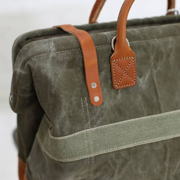 1940's era Salvaged Canvas Carryall - Picture 5 of 7